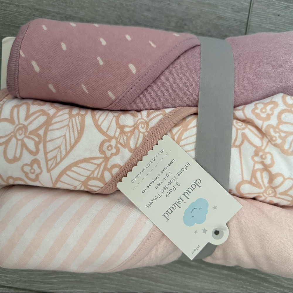 Cloud Island Pink and Cream Baby Blanket Set NWT